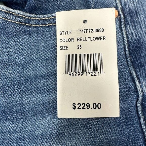 New Paige Hourglass High Rise Boot Flare Jeans 25 In Bellflower Wash Distressed - Picture 10 of 16